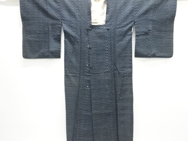 JAPANESE KIMONO / ANTIQUE MICHIYUKI COAT / COTTON / KURUME KASURI / ABSTRACT PATTERN